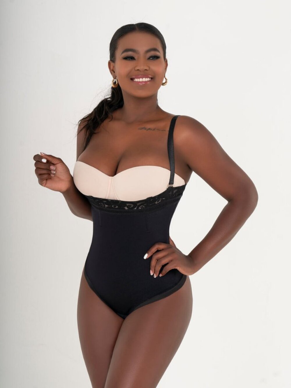 Shape Up Strapless Bodysuit Thong - 201347 - Black